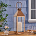 Tulsa Modern Outdoor Stainless Steel Lantern by Christopher Knight Home