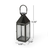 Tulsa Modern Outdoor Stainless Steel Lantern by Christopher Knight Home