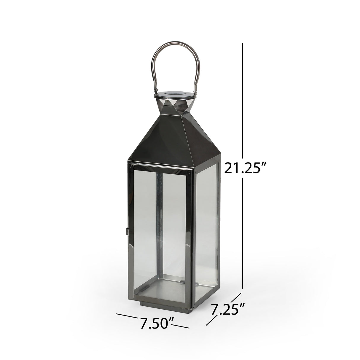Tulsa Modern Outdoor Stainless Steel Lantern by Christopher Knight Home