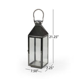 Tulsa Modern Outdoor Stainless Steel Lantern by Christopher Knight Home