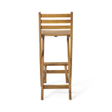 Tundra Outdoor Acacia Wood Bar Stool by Christopher Knight Home (Set of 2)
