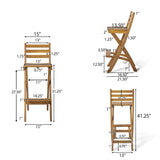 Tundra Outdoor Acacia Wood Bar Stool by Christopher Knight Home (Set of 2)