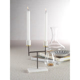 Turin 2-Arm Marble Taper Candle Holder, 9.5" Tall