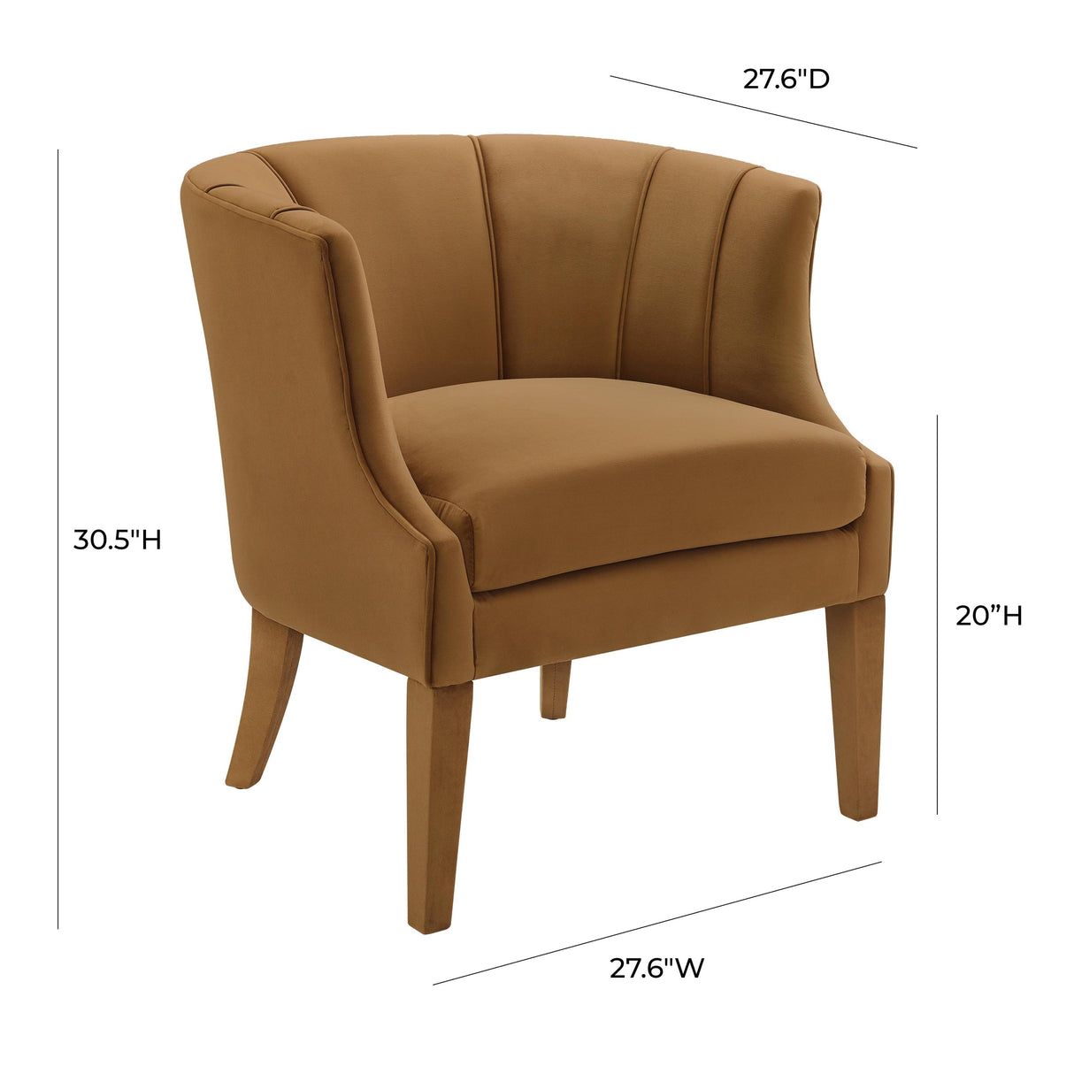 Turin Cognac Velvet Chair