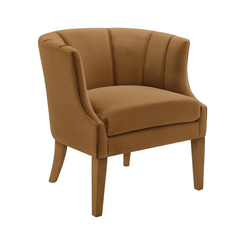 Turin Cognac Velvet Chair
