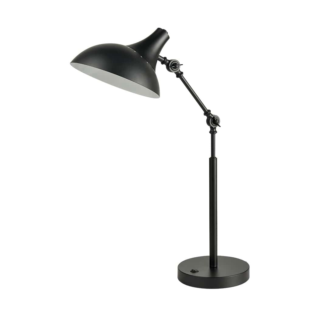 Turin Modern Swing Arm Desk Lamp Black Reading Table Lamp