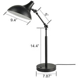 Turin Modern Swing Arm Desk Lamp Black Reading Table Lamp