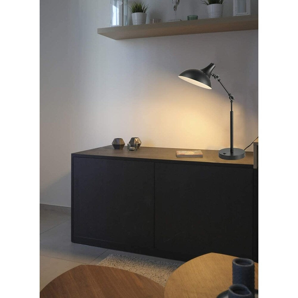 Turin Modern Swing Arm Desk Lamp Black Reading Table Lamp