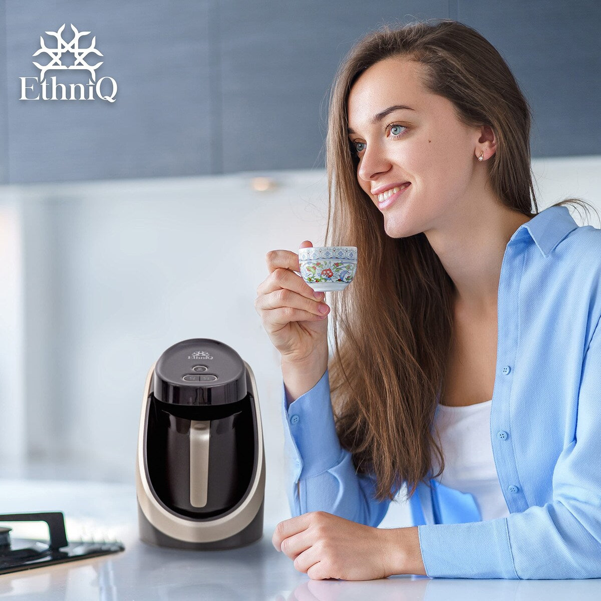 Turkish Coffee Maker - 100% BPA Free, 120V, 1 to 4 Cup Brewing Capacity with Cook Sense Technology of Turkish & Greek Coffee