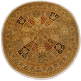 Arshs Fine Rugs Handmade Turkish Knotted Istanbul Awilda Gold/Rust Wool Round Rug - 9'1 x 9'3 - 9'1" x 9'3"