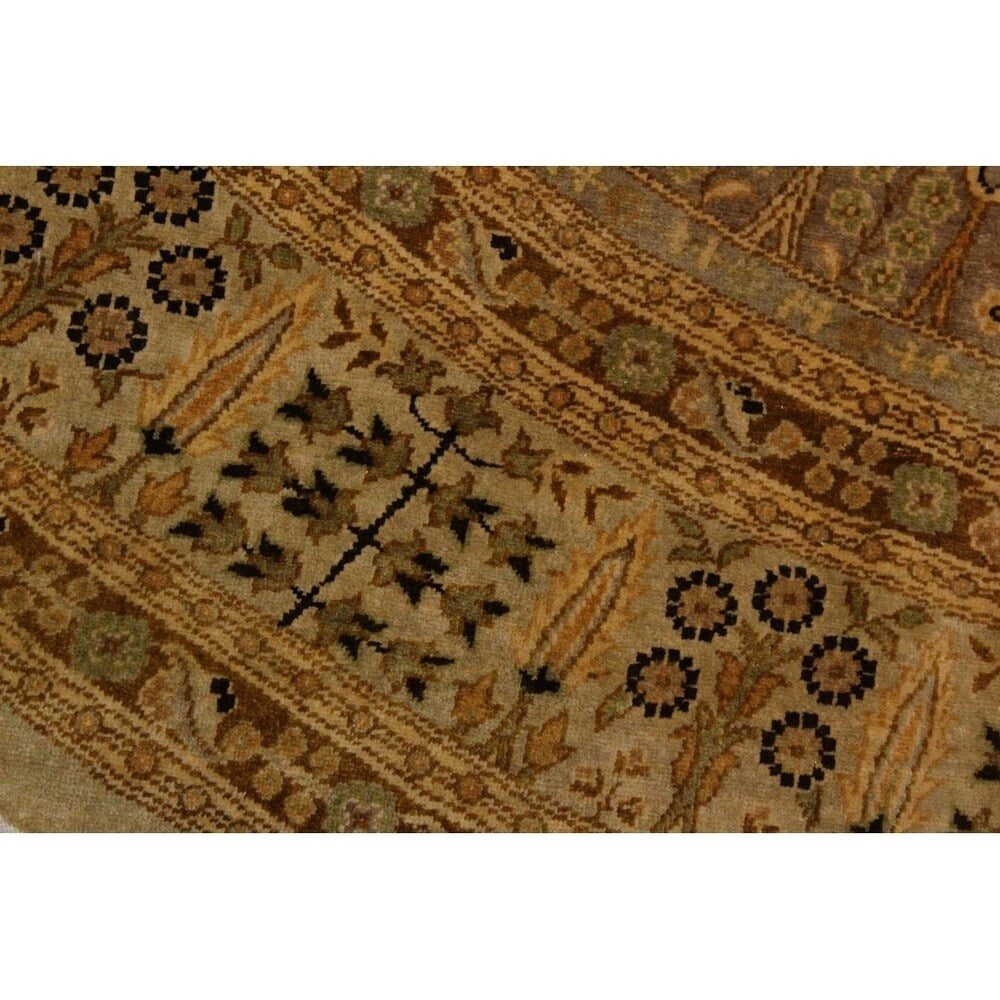 Arshs Fine Rugs Handmade Turkish Knotted Istanbul Awilda Gold/Rust Wool Round Rug - 9'1 x 9'3 - 9'1" x 9'3"