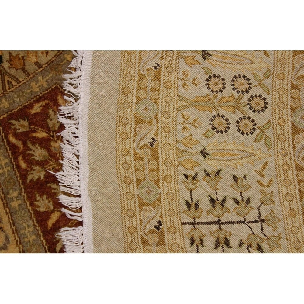 Arshs Fine Rugs Handmade Turkish Knotted Istanbul Awilda Gold/Rust Wool Round Rug - 9'1 x 9'3 - 9'1" x 9'3"