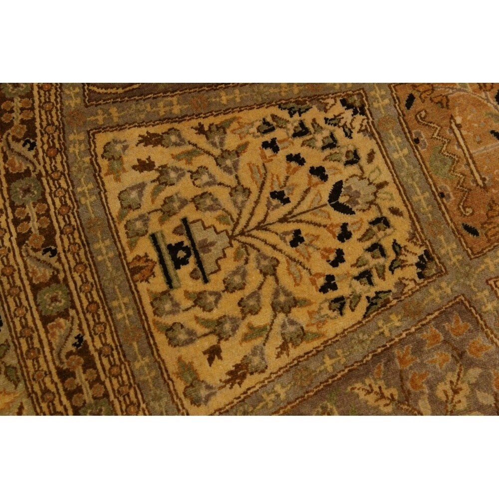 Arshs Fine Rugs Handmade Turkish Knotted Istanbul Awilda Gold/Rust Wool Round Rug - 9'1 x 9'3 - 9'1" x 9'3"
