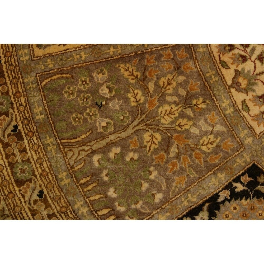 Arshs Fine Rugs Handmade Turkish Knotted Istanbul Awilda Gold/Rust Wool Round Rug - 9'1 x 9'3 - 9'1" x 9'3"