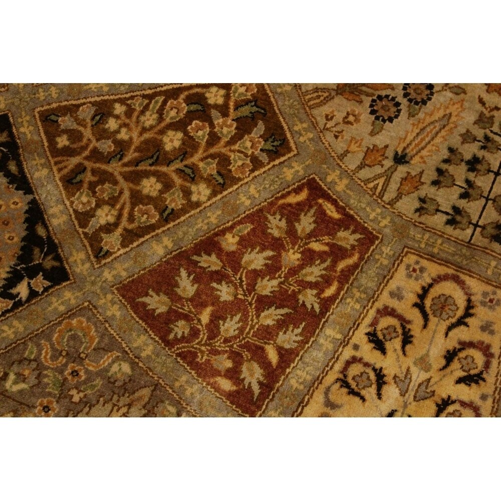 Arshs Fine Rugs Handmade Turkish Knotted Istanbul Awilda Gold/Rust Wool Round Rug - 9'1 x 9'3 - 9'1" x 9'3"
