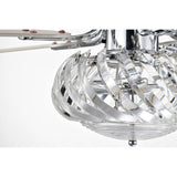 Turner 52 Inch Chrome Polish Crystal Ceiling Fan 3 Light with Remote