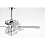 Turner 52 Inch Chrome Polish Crystal Ceiling Fan 3 Light with Remote