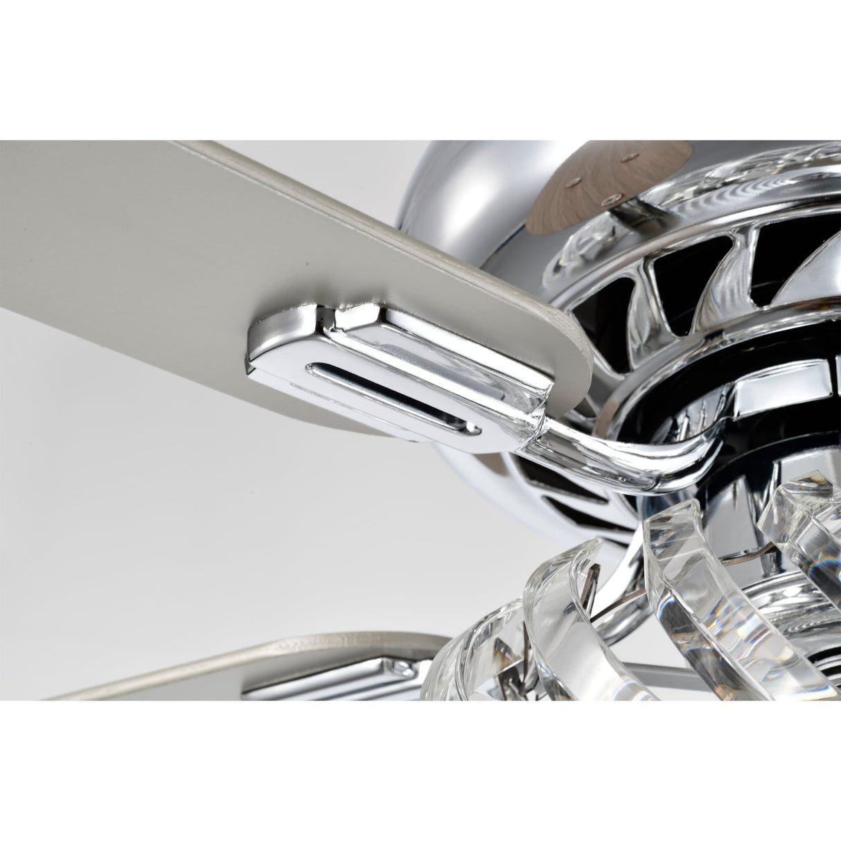 Turner 52 Inch Chrome Polish Crystal Ceiling Fan 3 Light with Remote
