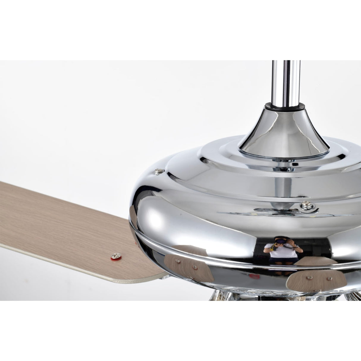 Turner 52 Inch Chrome Polish Crystal Ceiling Fan 3 Light with Remote
