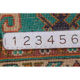 Turquoise Green Kazak Foyer Rug Hand-Knotted Geometric Wool Carpet - 2'7"x 4'0"