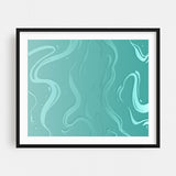 Turquoise Liquid Marble Digital Pattern Patterns Art Print/Poster