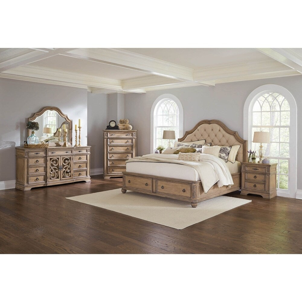 Tuscany Cream 3-piece Platform Bedroom Set with Dresser