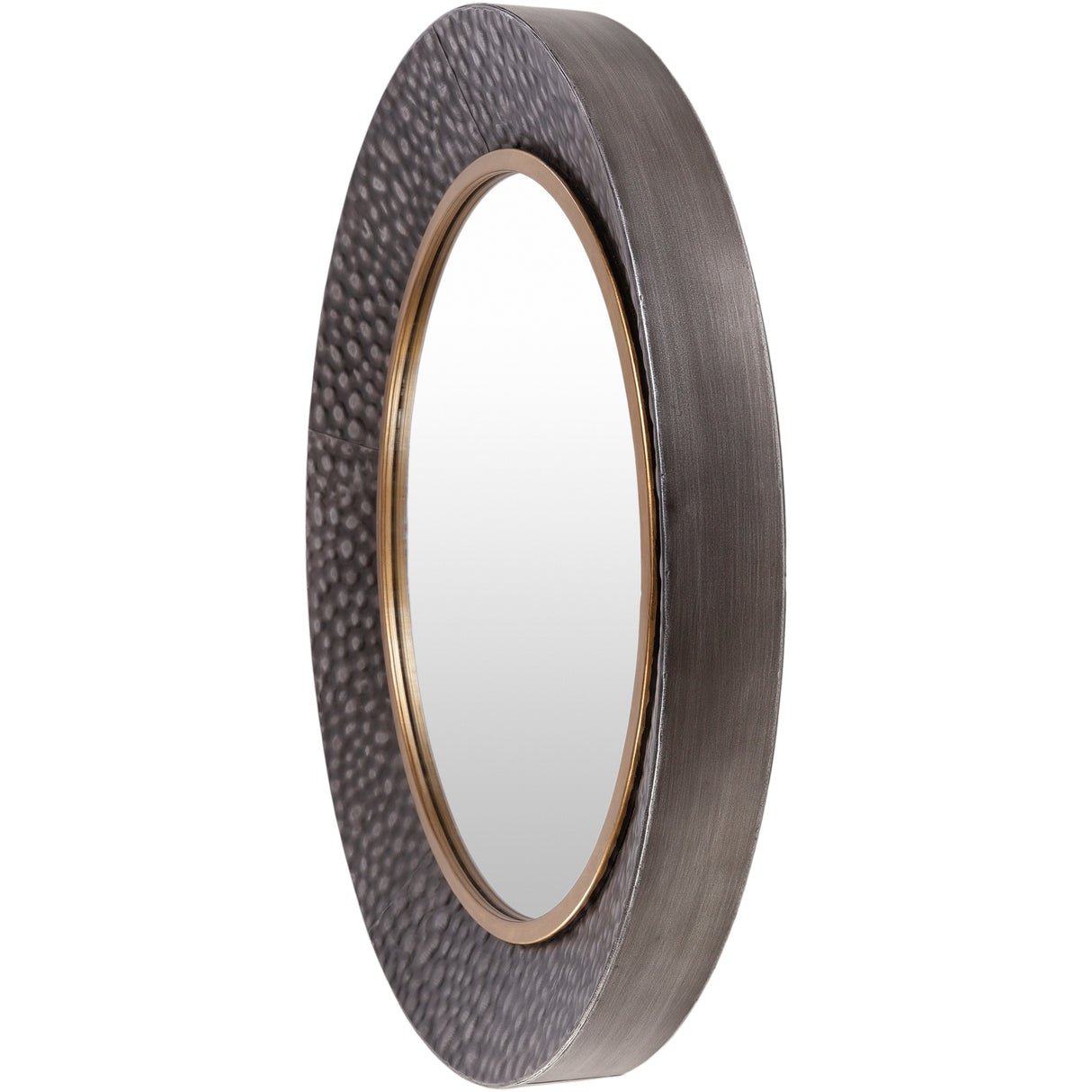Livabliss Twee Hammered Mixed Metal Round Mirror