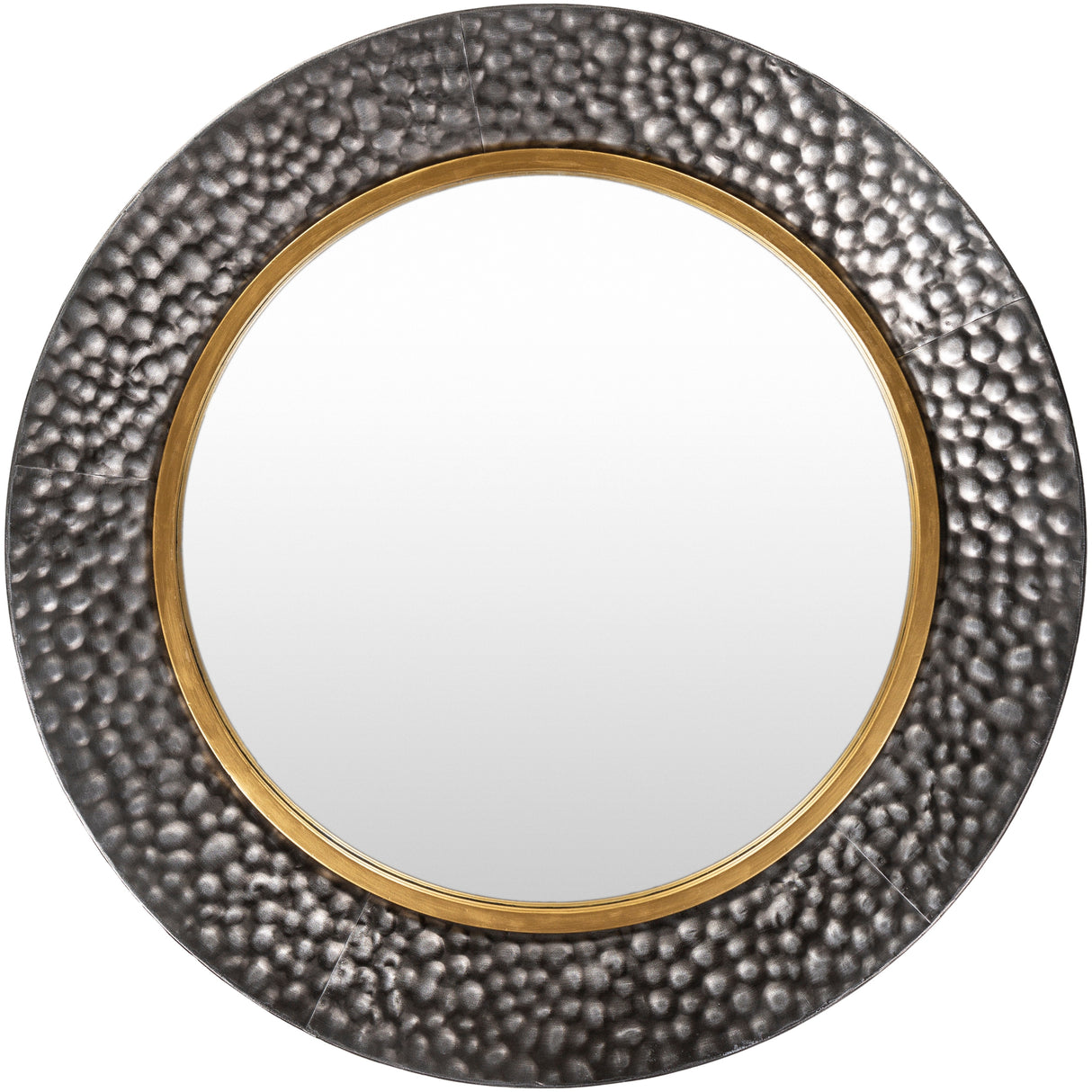 Livabliss Twee Hammered Mixed Metal Round Mirror