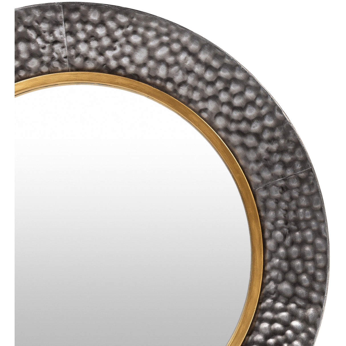 Livabliss Twee Hammered Mixed Metal Round Mirror