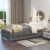 Twin Bed with 2 Drawers, Solid Wood, No Box Spring Needed