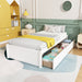 Twin Bed with 2 Drawers, Solid Wood, No Box Spring Needed
