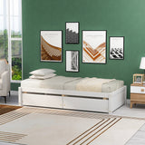 Twin Bed with 2 Drawers, Solid Wood, No Box Spring Needed