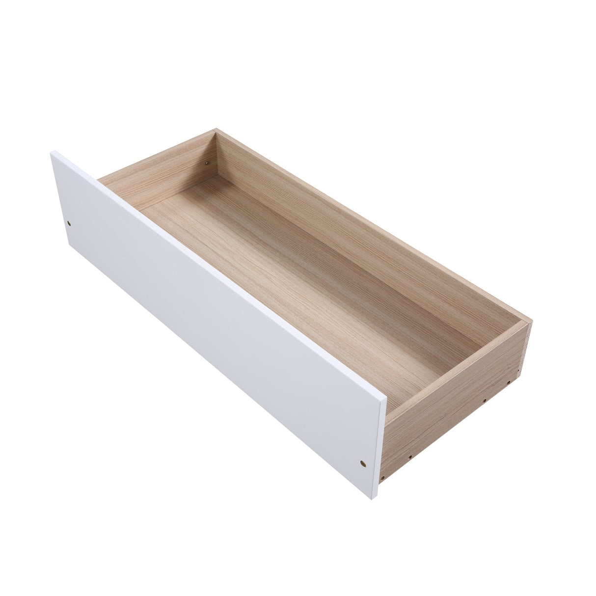 Twin Bed with 2 Drawers, Solid Wood, No Box Spring Needed