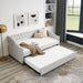 Twin Daybed with Twin Size Trundle Upholstered Tufted Sofa Bed