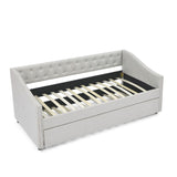 Twin Daybed with Twin Size Trundle Upholstered Tufted Sofa Bed