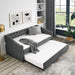 Twin Daybed with Twin Size Trundle Upholstered Tufted Sofa Bed