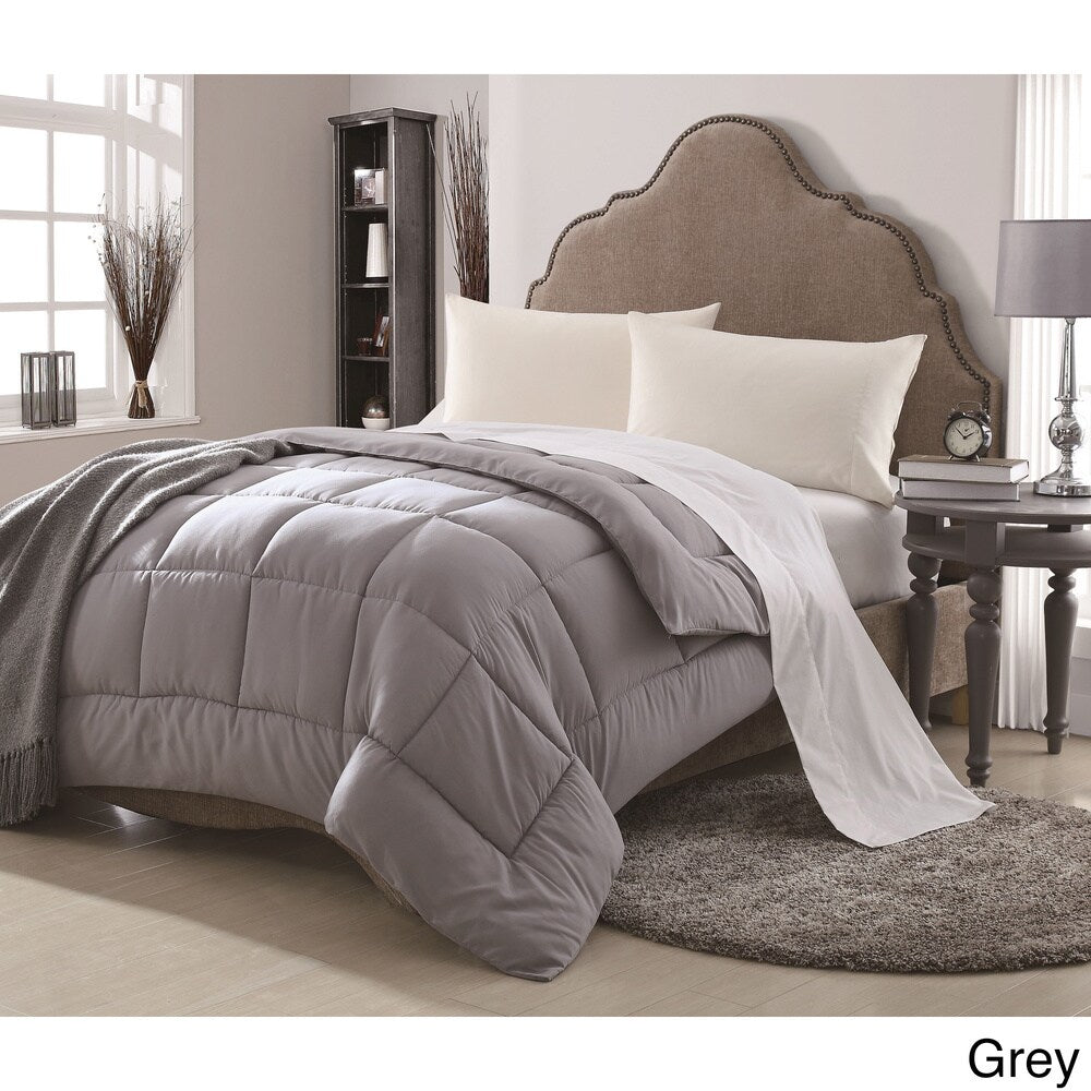 Lennox Overfilled Solid Color Microfiber Down Alternative Comforter