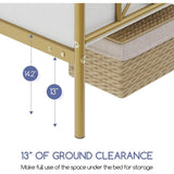 Twin Metal Platform Bed Frame Mattress Foundation with Headboard and Footboard