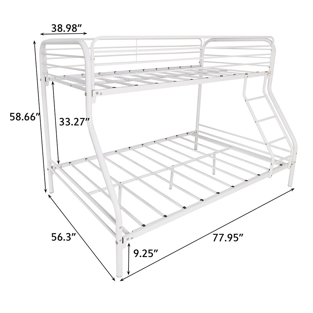 Twin-Over-Full Bunk Bed Closed Upper Bunk White