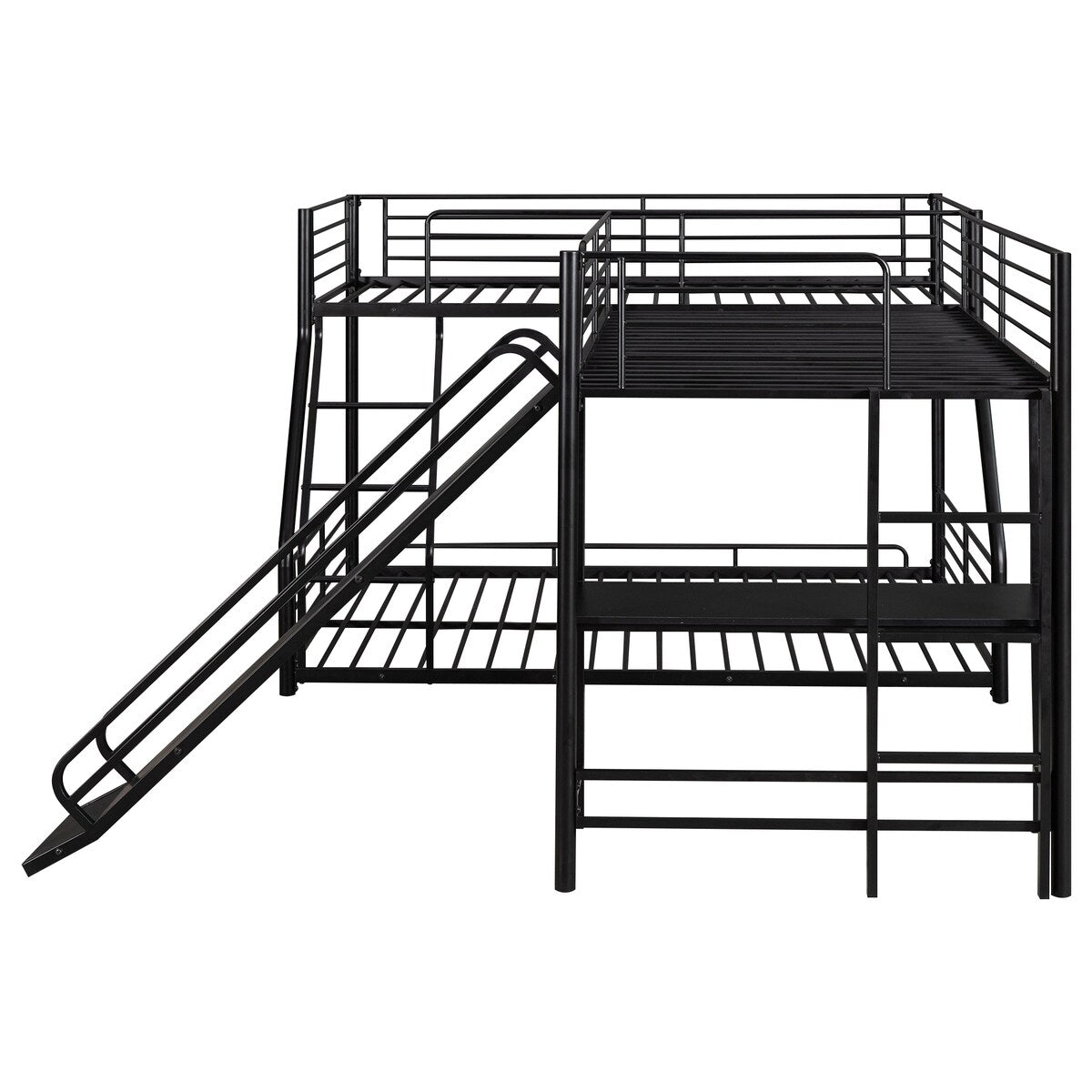 Twin Over Full L-Shaped Bunk Bed,Twin Loft Bed,Built-in Desk for Bedroom