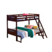 Twin Over Full Wood Slat Bunk Bed with Angled Ladder