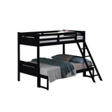 Twin Over Full Wood Slat Bunk Bed with Angled Ladder