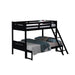 Twin Over Full Wood Slat Bunk Bed with Angled Ladder