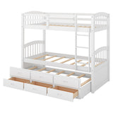 Twin Over Twin Bunk Bed With Trundle And Drawers for Bedroom