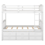 Twin Over Twin Bunk Bed With Trundle And Drawers for Bedroom