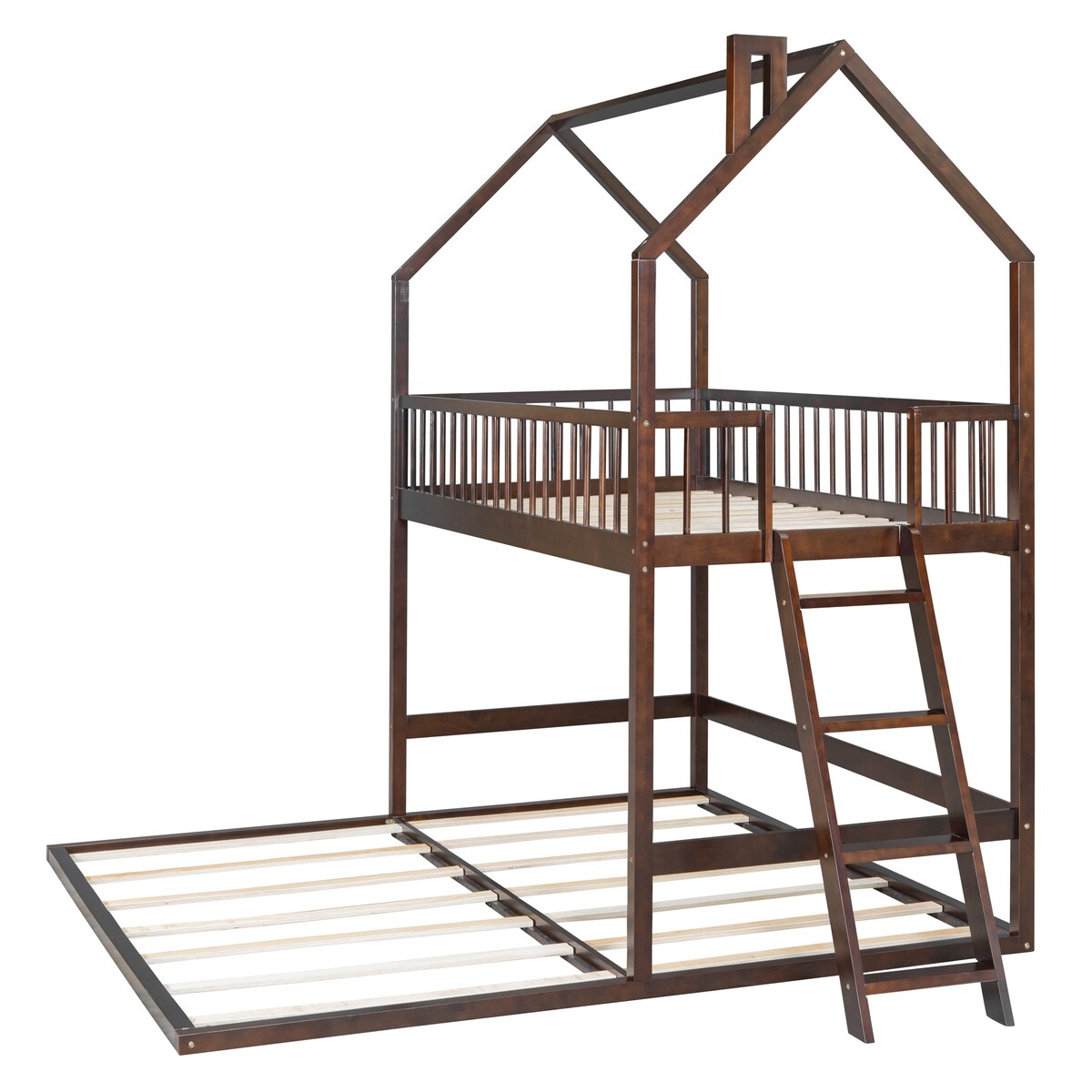 Twin Over Twin House Bunk Bed with Extending Twin Trundle