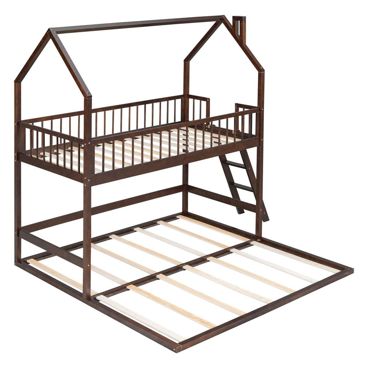 Twin Over Twin House Bunk Bed with Extending Twin Trundle