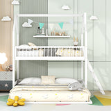 Twin Over Twin House Bunk Bed with Extending Twin Trundle