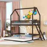 Twin Over Twin House Bunk Bed with Extending Twin Trundle