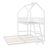 Twin Over Twin House Bunk Bed with Extending Twin Trundle